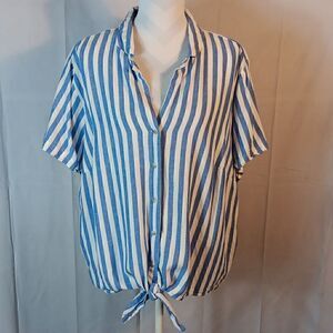 Ava & Viv Striped Linen Top